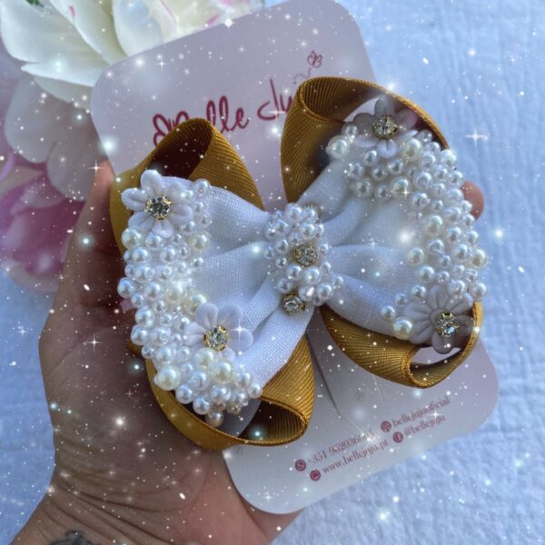 Gancho luxo com pérolas