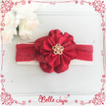 Bandolete/Fita Infantil de Flor Vermelha
