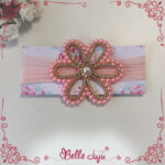 Fita infantil flor Margarida de strass Rosa