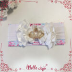 Bandolete/Fita Infantil "Catarina" branca com coroa