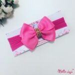 Bandolete/Fita Infantil "Amália" rosa chiclete