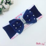 Bandolete/Fita Infantil "Alice" azul-marinho