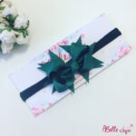 Bandolete/Fita Infantil "Angélica" verde-garrafa