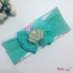 Bandolete/Fita Infantil "Bella" verde-água