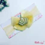 Bandolete/Fita Infantil "Bella" creme escuro