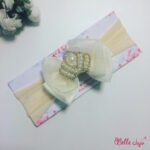 Bandolete/Fita Infantil "Bella" creme