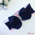Fita infantil Laço "Bella" azul-marinho