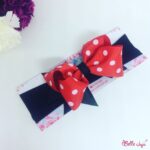 Bandolete/Fita infantil Laço "Bella" vermelho de bolinha